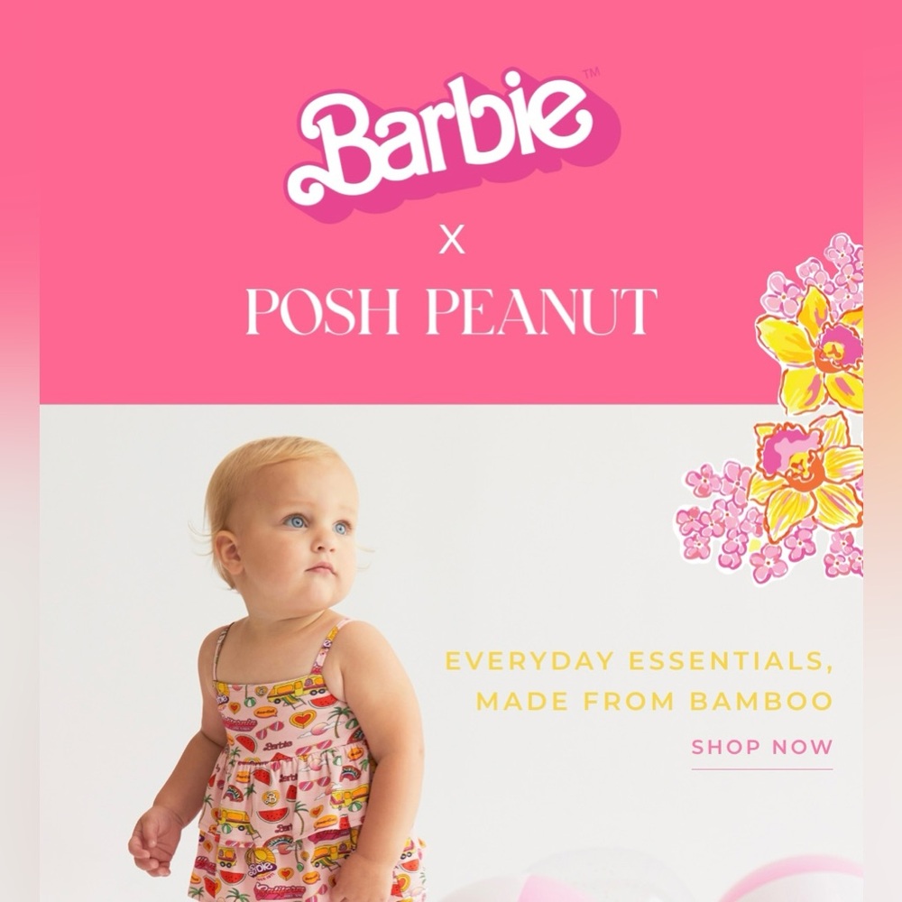 MALIBU BARBIE X POSH PEANUT BUMMIE ROMPER SET